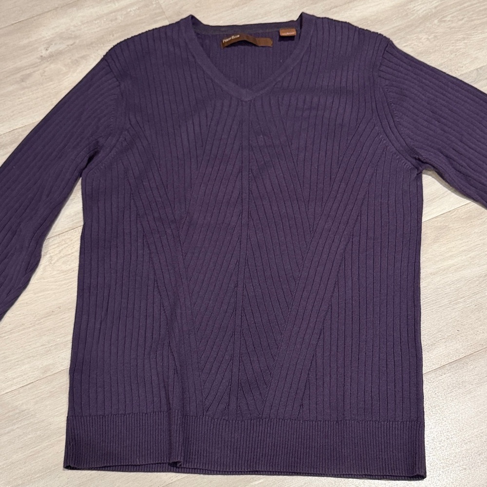 Perry Ellis Deep Purple V-Neck Sweater